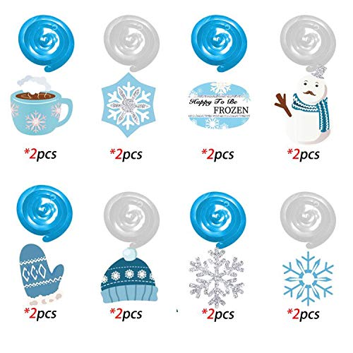 Christmas Snowman,Snowflake,Winter,Snow Hanging Swirl Decorations for Festival,Party,Together,Celling,Classroom,Home,Office,Bedroom(30Ct)