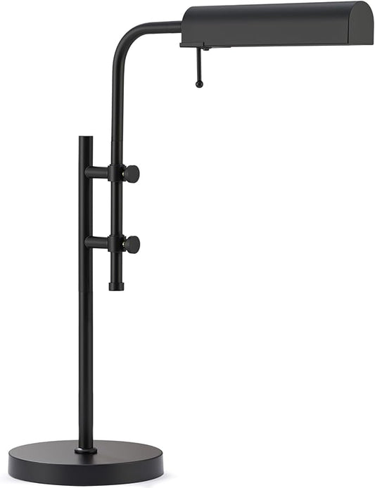 VONLUCE Rustic Desk Lamp, Adjustable Industrial Style Metal Table Lamp, 3 Color Temperatures LED Reading Lamp for Living Room Bedroom Office, Black