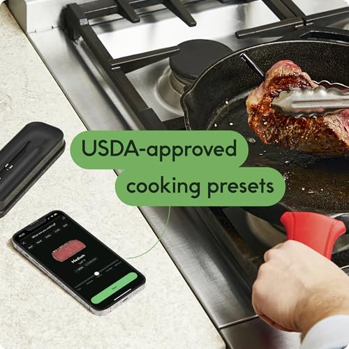 CHEF iQ Sense Smart Wireless Meat Thermometer with Ultra-Thin Probe, Unlimited Range Bluetooth Meat Thermometer, Digital Food Thermometer for Remote Monitoring of BBQ Grill, Oven, Smoker, Air Fryer