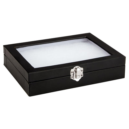 Juvale Insect Display Case - 8 x 6 x 1.8 in, Black - Glass Top & Removable Foam Pinning Board - Bug Display Box & Specimen Case for Butterflies, Moths & Other Insects