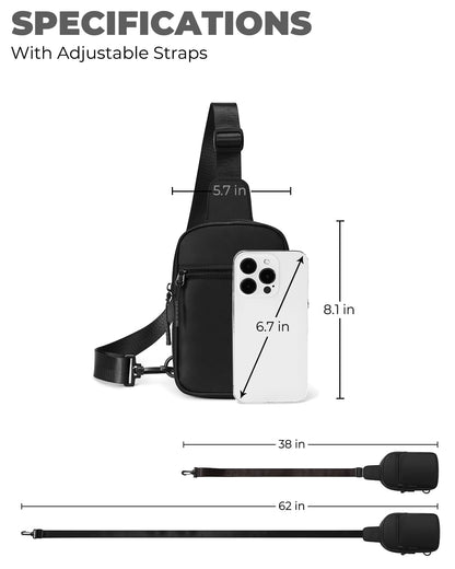 CHOLISS Small Sling Bag for Women and Men, Crossbody Bags Trendy with Extended Strap, Lightweight Chest Bag