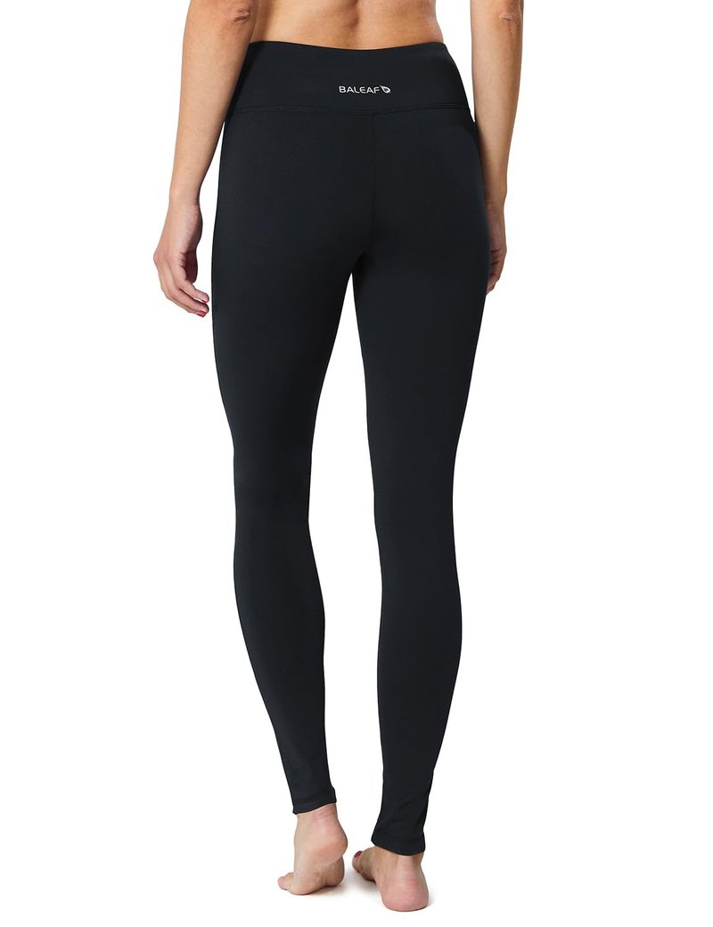 baleaf Women's Fleece Lined Leggings Thermal Warm Winter Leggings High Waisted Yoga Pants Cold Weather Inner Pocket 2-Pack Black/Black XXL