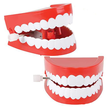 The Dreidel Company Wind Up Teeth Chomping & Chattering Teeth Toys for Kids Birthday Party Favors, Novelty and Gag Gifts, 2.5" Inches (2-Pack)