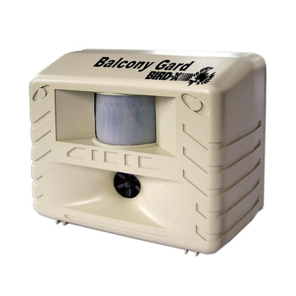 Bird-X Balcony Gard, Ultrasonic Bird Preventer, Outdoor Bird Decoy with Motion-Sensor, Easy to Install, Covers up to 900 sq. ft., 15 to 25 kHz Frequency, 6.75" x 5.5" x 3.5"