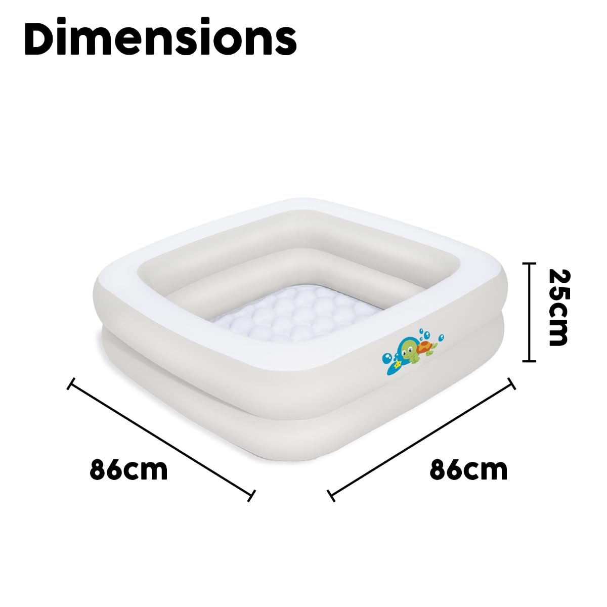 Bestway Inflatable Baby Bath Tub | Portable and Lightweight for Home and Travel, Inflatable Soft Floor, White