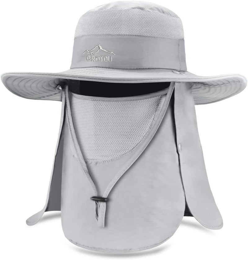 Sun Cap Fishing Hat - UPF 50+ Wide Brim Outdoor Protection | Face & Neck Flap Cover for Men & Women