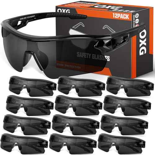 OXG 12 Pack Safety Glasses for Men Women, ANSI Z87.1 Work Glasses Scratch Impact Resistant Lens Protective Eyewear
