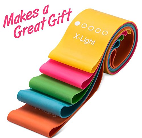 Fit Simplify 10 Inch Resistance Loop Exercise Bands, Set of 5, Assorted Colors