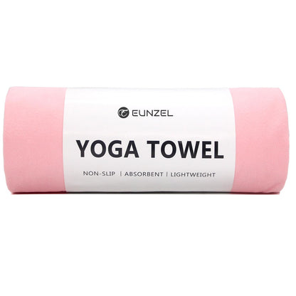 Eunzel Hot Yoga Towel Non Slip Yoga Mat Towel Non-Slip Sweat Absorbent Microfiber Towel for Hot Yoga, Pilates and Workout 72" x 26.5", Pink
