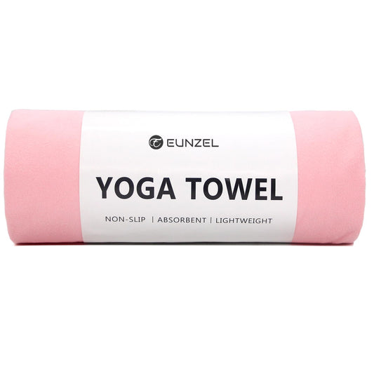Eunzel Hot Yoga Towel Non Slip Yoga Mat Towel Non-Slip Sweat Absorbent Microfiber Towel for Hot Yoga, Pilates and Workout 72" x 26.5", Pink