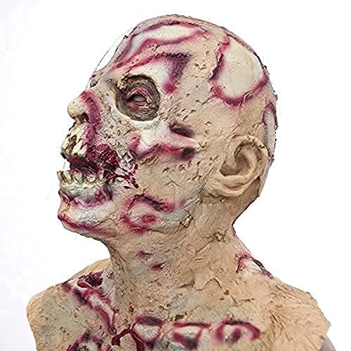MOLEZU Scary Zombie Head Mask Vampire Mask for Adult Creepy Costume Horror Halloween Decoration Props, Latex Halloween Mask.