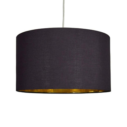 MiniSun | Extra Large Modern Black and Gold Drum Light Shade | Pendant Lights, Home Décor & Improvement Essential | 450mm Shade Width