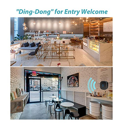 Door Chime, METAK Wireless Door Open Contact Sensor Alarm with 500 FT Range, 58 Chimes and 5 Volume Levels for Business/Store/Home/Office When Entering, 1 Transmitter + 1 Plug-in Receiver