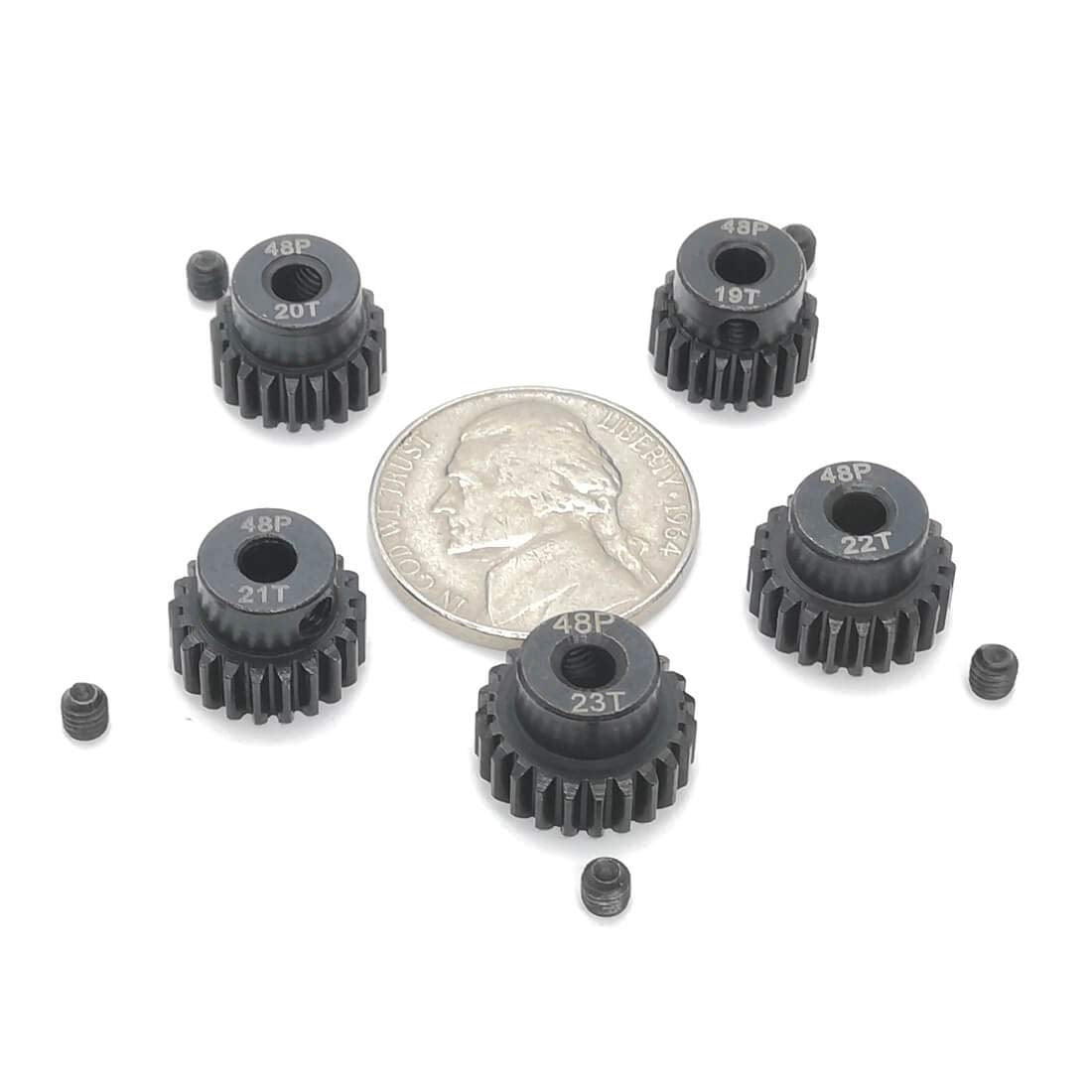 MakerDoIt 48P 19T 20T 21T 22T 23T Pinion Gear with Hex Key for 3.175mm Shaft RC Motor