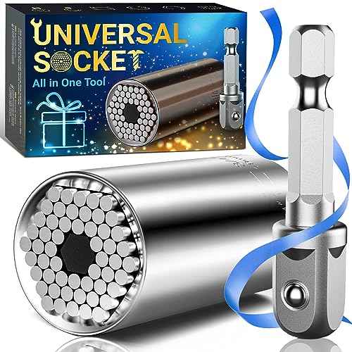 Super Universal Socket Tools Set - Power Drill Adapter Grip Socket for Men and Women - Cool Gadgets and Stocking Stuffers Ideas for Dad, Husband, Him