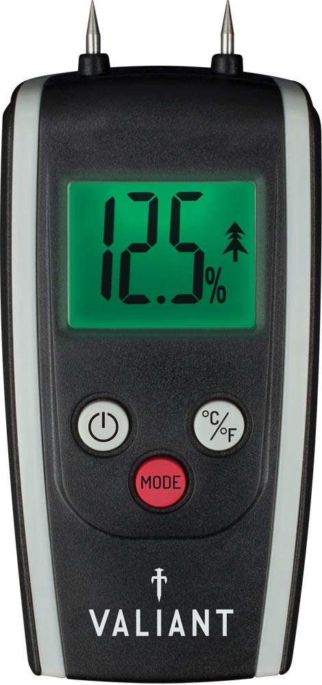 Valiant FIR421 Digital Moisture Meter for Firewood Timber and Brickwork, Black