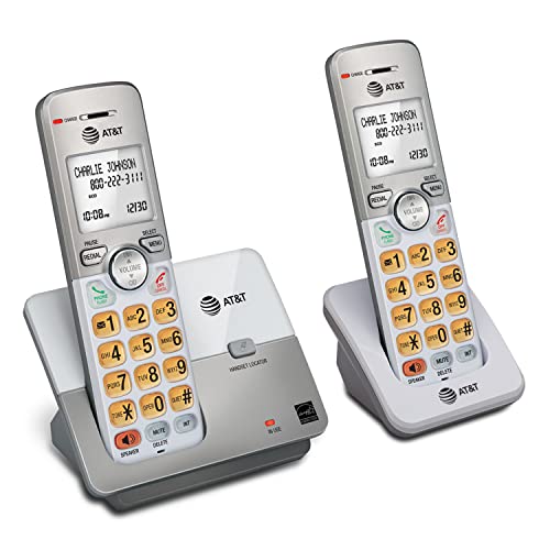 AT&T EL51203 2 Handset DECT 6.0 Cordless Home Phone Full-Duplex Handset Speakerphone, Backlit Display, Lighted Keypad, Caller ID/Call Waiting, Phonebook, Eco Mode, Voicemail Key, Quiet Mode,Intercom