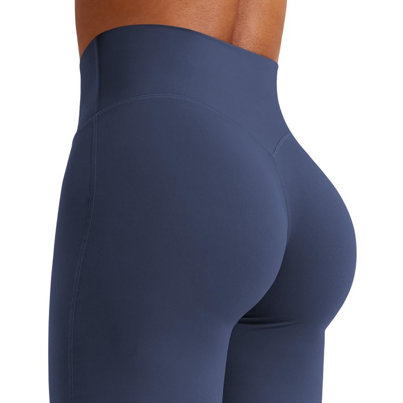 YEOREO Workout Leggings Womens No Front Seam Straight Leggings 31.5" High Waist Buttery Eddiy Gym Yoga Pants Navy Blue XL
