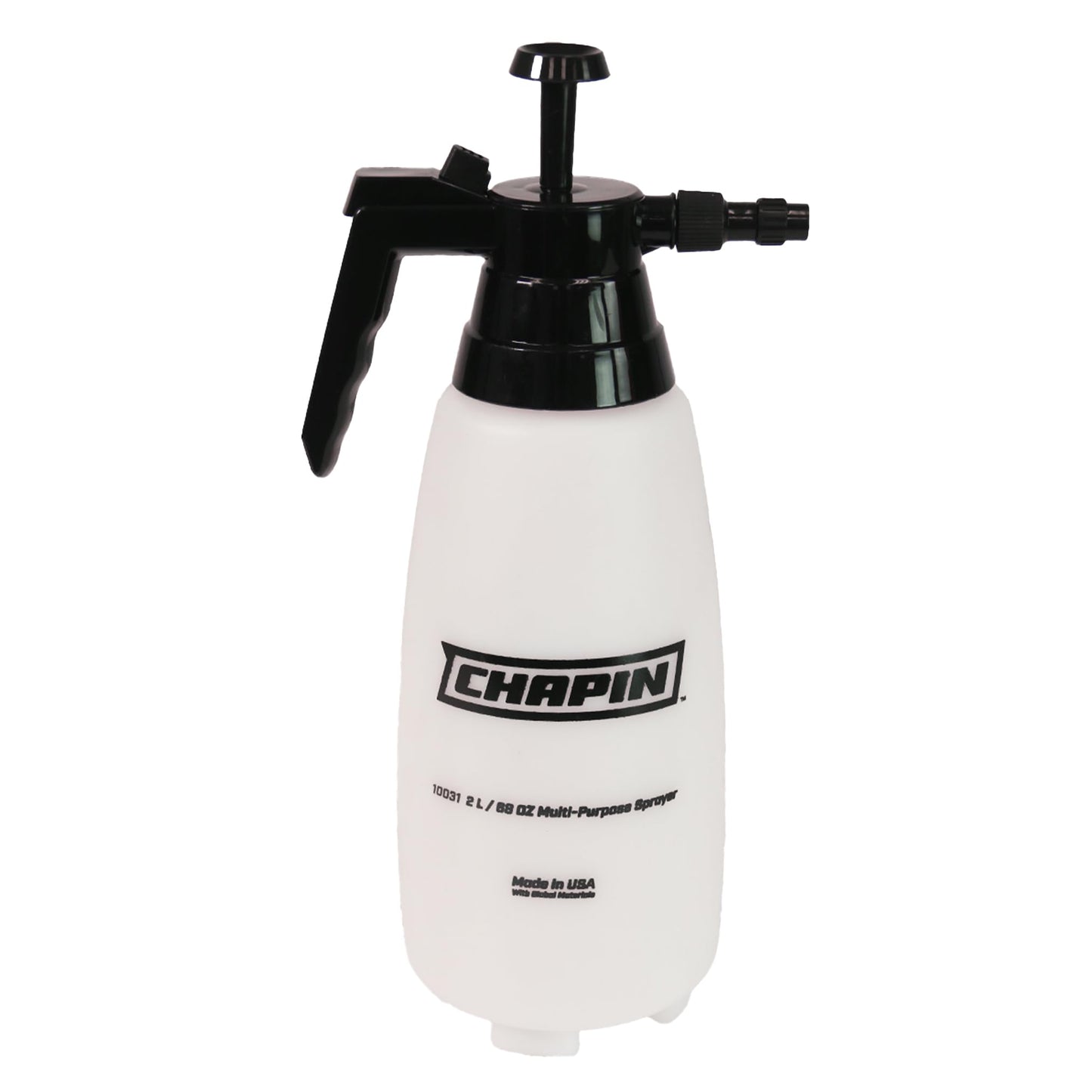 Chapin 10031 2 Liter/.52 Gallon Handheld Multi-Purpose Garden Pump Sprayer with Adjustable Nozzle Thumb Trigger with Lock-on Feature, Translucent White