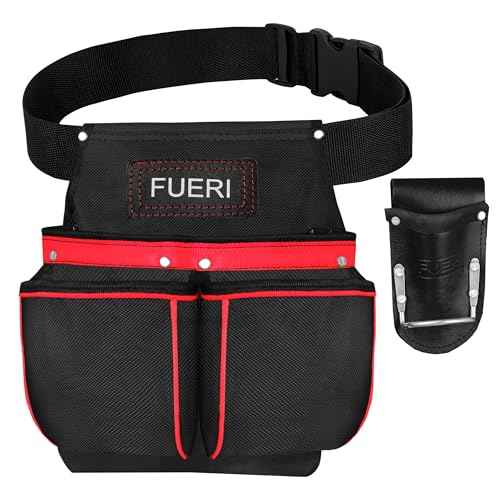 FUERI Cordura Tool Pouch with Belt Clip Hammer Hoslters 11 Pocket Pouches for Tool Belt Construction Carpenters Electrician Men Women Workers