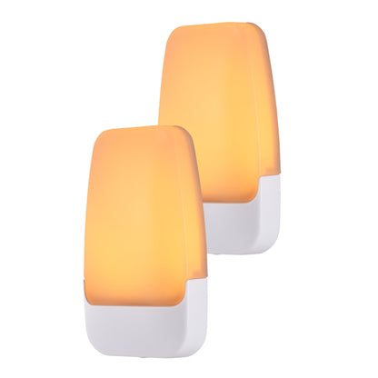 GE SleepLite LED Night Light, Plug-in, Dusk to Dawn Sensor, Amber, Sleeplite, Sunset, Ambient Lighting, Ideal Nightlight for Kids Adults Bedroom, Bathroom, Nursery, Hallway, Kitchen, 76135, 2 Pack