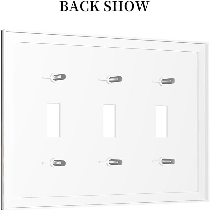 City Light Moon Bus Abstract Art Light Switch Covers 3 Gang Triple Toggle Wall Plate Decorative Switchplate Electrical Faceplate for Farmhouse Living Decor