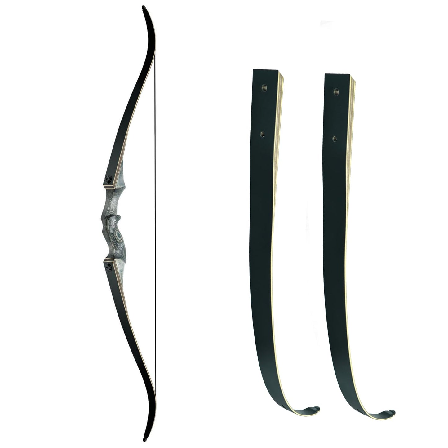 Black Hunter Takedown Recurve Bow 35lbs & Black Hunter Original Takedown Recurve Bow Limbs Replacement 30lbs, Right Hand