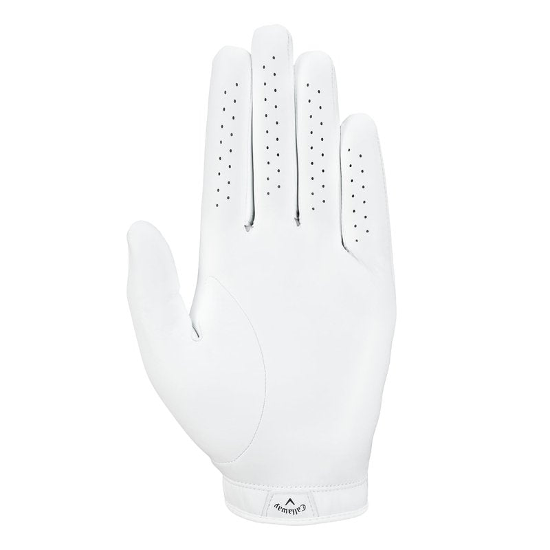 Callaway Golf Tour Authentic Glove (Standard, Medium/Large, White, Worn on Left Hand)