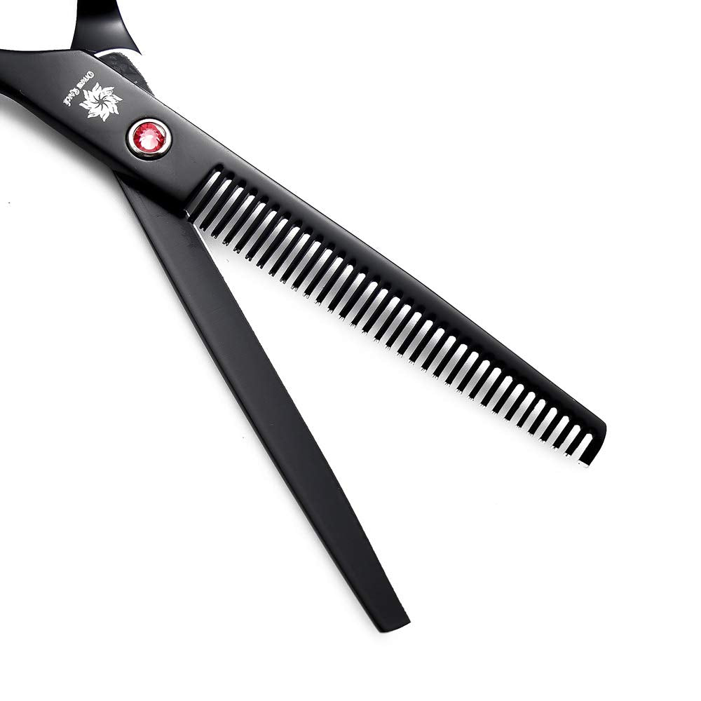 Dream Reach Professional 7.0 Inches Dog Grooming Scissors Kit Cutting Curved Scissors Thinning Shears Grooming Comb Pet Hair Trimming Scissors Set for Dogs and Cats (4-Set Blunt Tip)