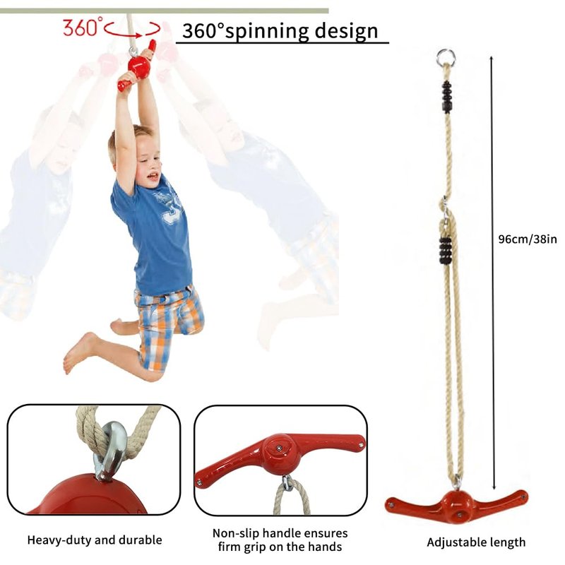 AMYESE Swing Spins - 360° Spinner Swing for Boys Girls Indoor Outdoor Twister Activity, Flip Toy for Teens Exercise, Build Kids Body Strength, Basement Playground Backyard Fun Accessory, Green
