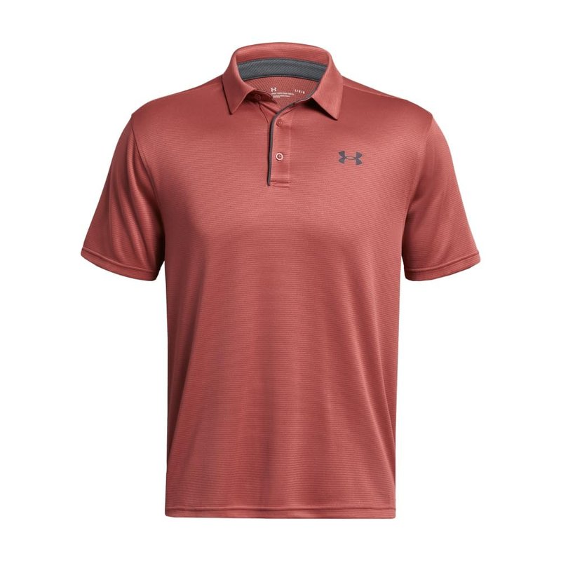 Under Armour Men's Tech Golf Polo, (611) Sedona Red / / Pitch Gray, Large