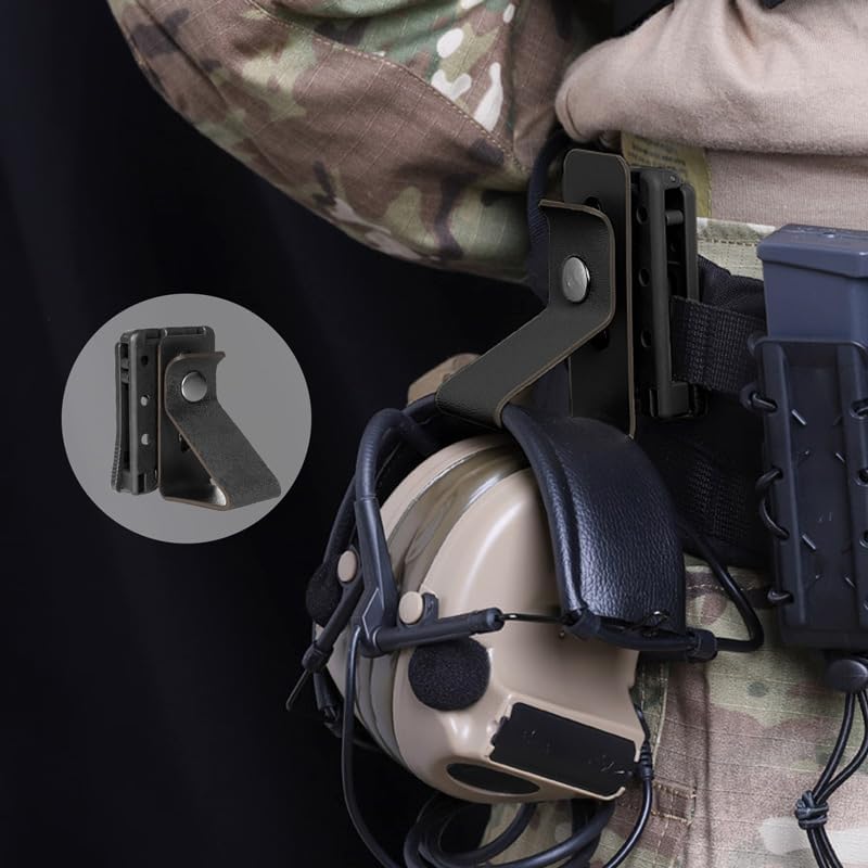 KRYDEX Hearing Protector Holder - Belt Clip for IPSC USPSA IDPA 3-Gun Competitions | Adjustable Strap