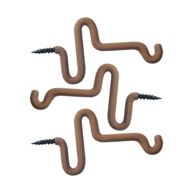 HME Extra Long Accessory Coated Hunting Hook Convenient Way to Hold Multiple Items Sharp Tip Easily Screws into Tree, 3 Pack (Bister)