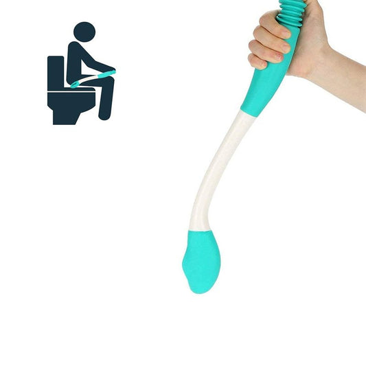 VBQFDPH Long Handle Bottom Wiper, Toilet Aids Tool, Extends Reach Over 15 Inches, Grips Toilet Paper or Wipes