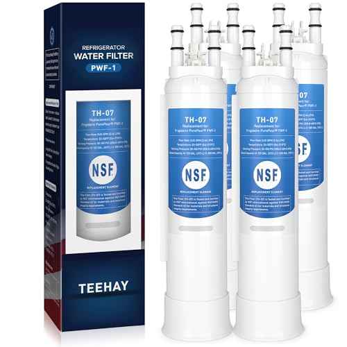 FPPWFU01 PurePour PWF-1 Water Filter Replacement, Compatible with Frigidaire FPPWFU01 PurePour PWF-1, Frigidaire FPRU19F8WF, PRFC2383AF, PRFG2383AF, PRFS2883AF, PRSC2222AF, 4 Pack