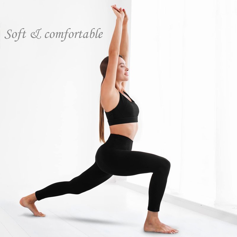 Leafigure Leggings with Pockets for Women, High Waisted Workout Leggings for Gym Navy Blue SM
