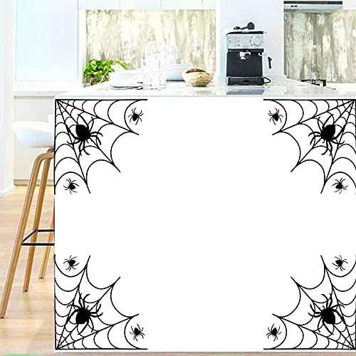 BIBITIME DIY Spider Spiderweb Halloween Wall Decals Stickers Shop Showcase Window 4 Corner Living Room Office Decor (Black, DIY)