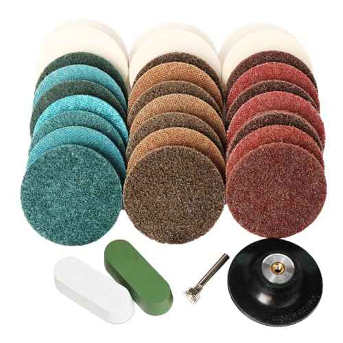 30 PCS 3" Inch Roll Lock Quick Change Sanding Disc Pad for Surface Polishing 1/4" Shank,Sanding Pads for Power-Operated Sanders