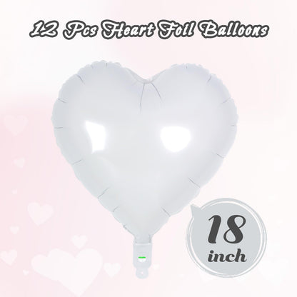 12 Pcs Red Heart Balloons,18 Inch Heart Foil Balloons Love Balloon Valentine Balloon for Birthday Party Wedding Engagement Party Baby Shower Valentine Day Decorations (red)