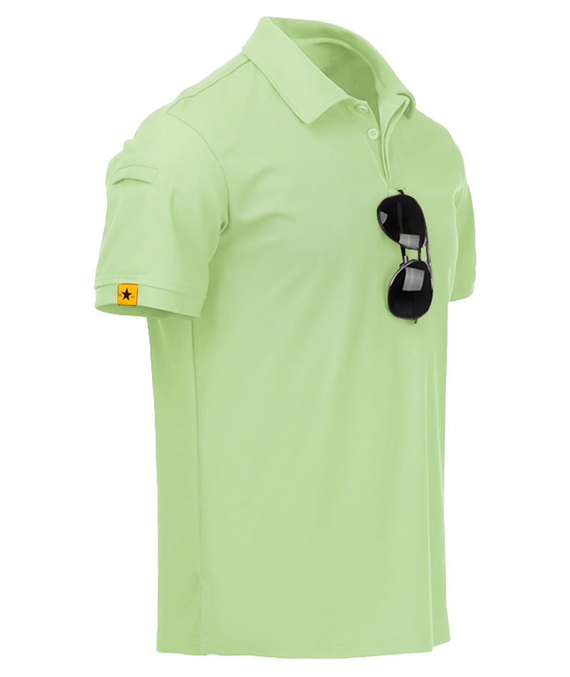 ZITY Mens Polo Shirt Short Sleeve Sports Tactical T-Shirt Athletic Golf Polos Daily Casual Stylish Collared Shirts for Men Light Green X-Large