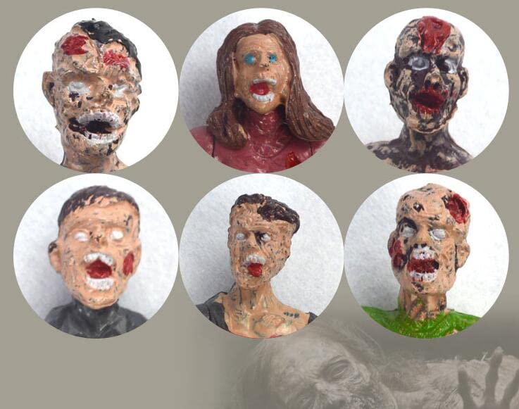 PowerTRC Toy Zombie Action Figures with Movable and Detachable Joints | Mini Zombie Figurines | Great for Presents, Decoration, and Party Favors | Pack of 6, 4 Inches Tall Zombies