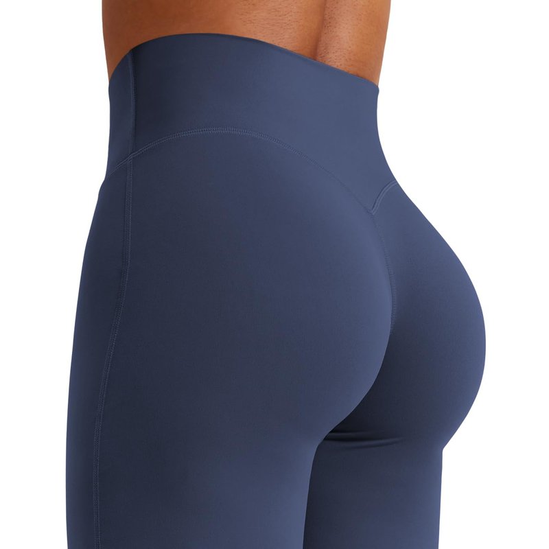 YEOREO Workout Leggings Womens No Front Seam Straight Leggings 33" High Waist Buttery Eddiy Gym Yoga Pants Navy Blue XXS
