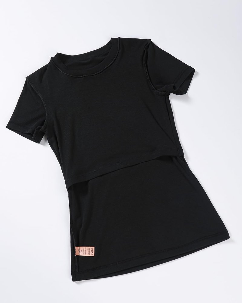 AUROLA Everyday Fitted T-Shirt for Women,Crew Neck Basic Short Sleeves T ShirtCrop Tops Modal Slim Fit Tee (Black,M)