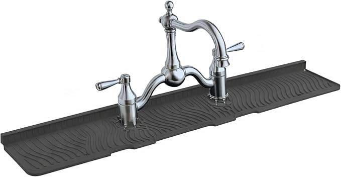 2 Hole Kitchen Sink Splash Guard Wide-Modern Faucet Mat