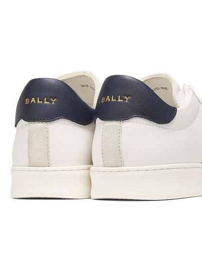 Bally, Thiago Ribbon Low-Top Leather Sneakers, WHITE PEACOAT, 12 US