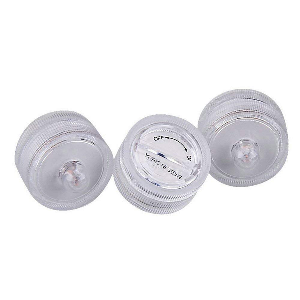 Bright LED Battery Operated Flameless Tea Light, Submersible Tea Candle Waterproof Decorations Underwater Vase Light for Party & Wedding, Pack of 12, Warm White