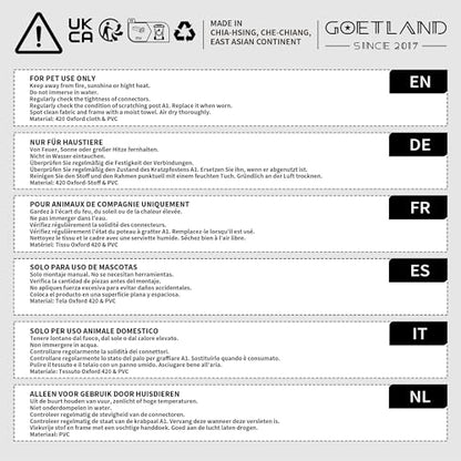 Goetland PVC Modern Cat Condo House Tree Medium Tower Bed Scratching Post Climber With Peek Hole and Dangling Ball for Kitty Indoors Dark Grey