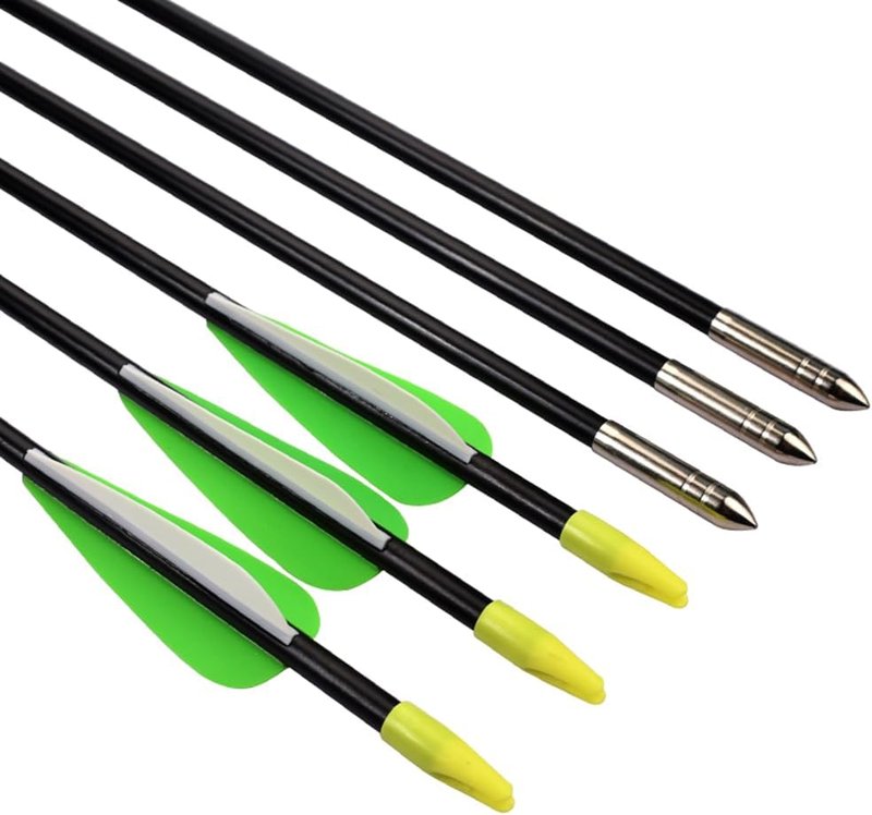Fiberglass Practice Arrows for Archery - 24/26/28/30 Inch Target Shooting | Safe for Youth & Beginners - 6/12 Pack
