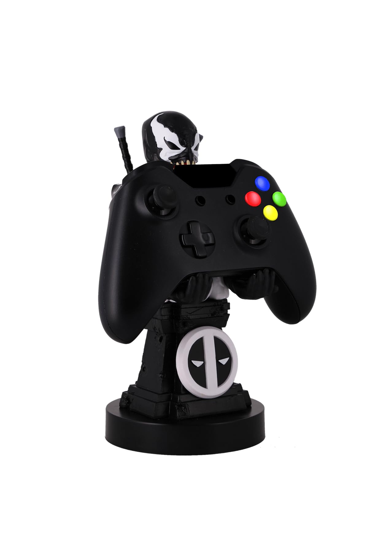 Exquisite Gaming: Deadpool Back in Black: Deadpool Venom - Original Mobile Phone & Gaming Controller Holder, Device Stand, Cable Guys, Licensed Figure