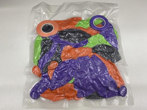 NEBURORA 60pcs Halloween Party Balloons Kit 12inch Orange Black Green Purple Balloons with Ribbons for Halloween Theme Party Background Classroom Indoor and Outdoor Party Decorations